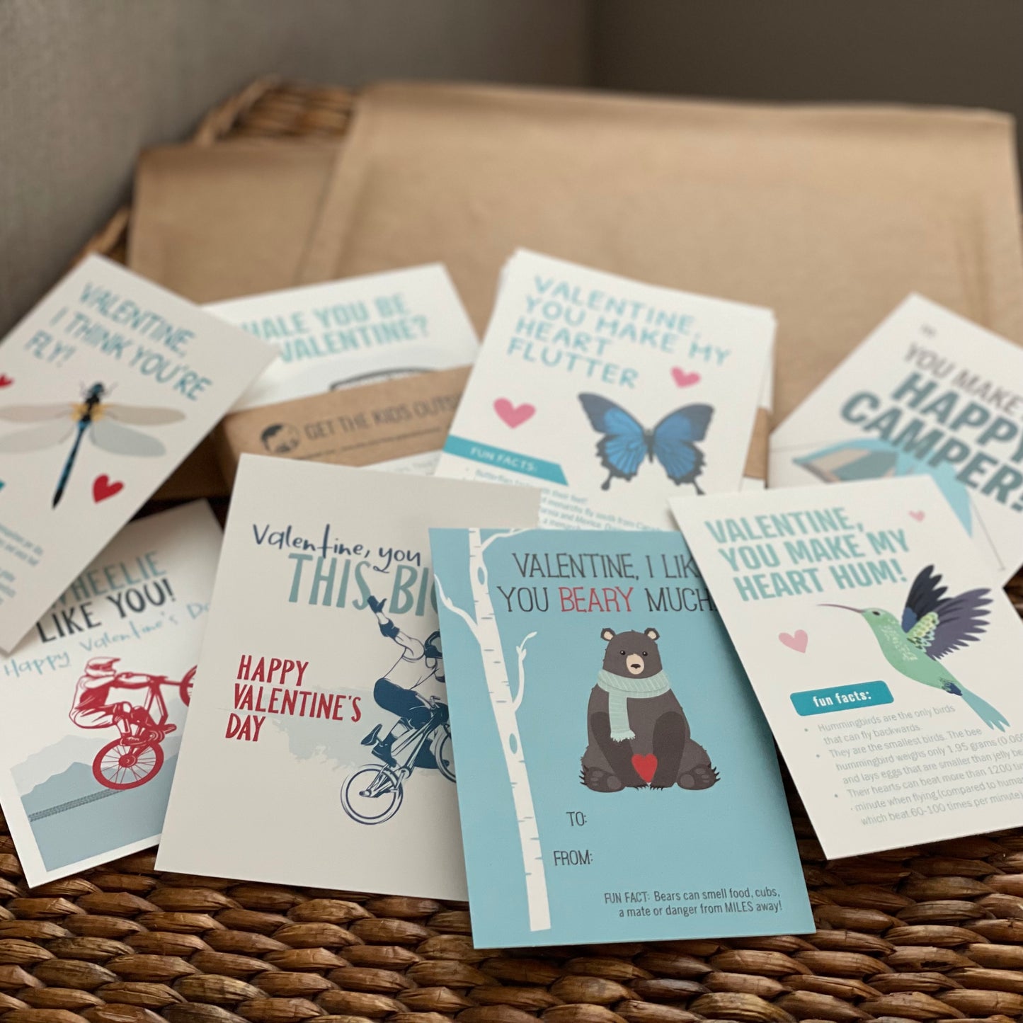 Valentines - Woodland Animals - printed