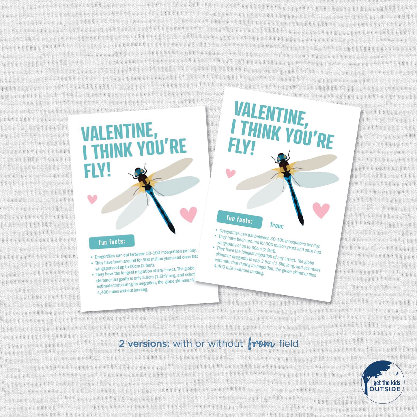 Valentines - Insects B - printable