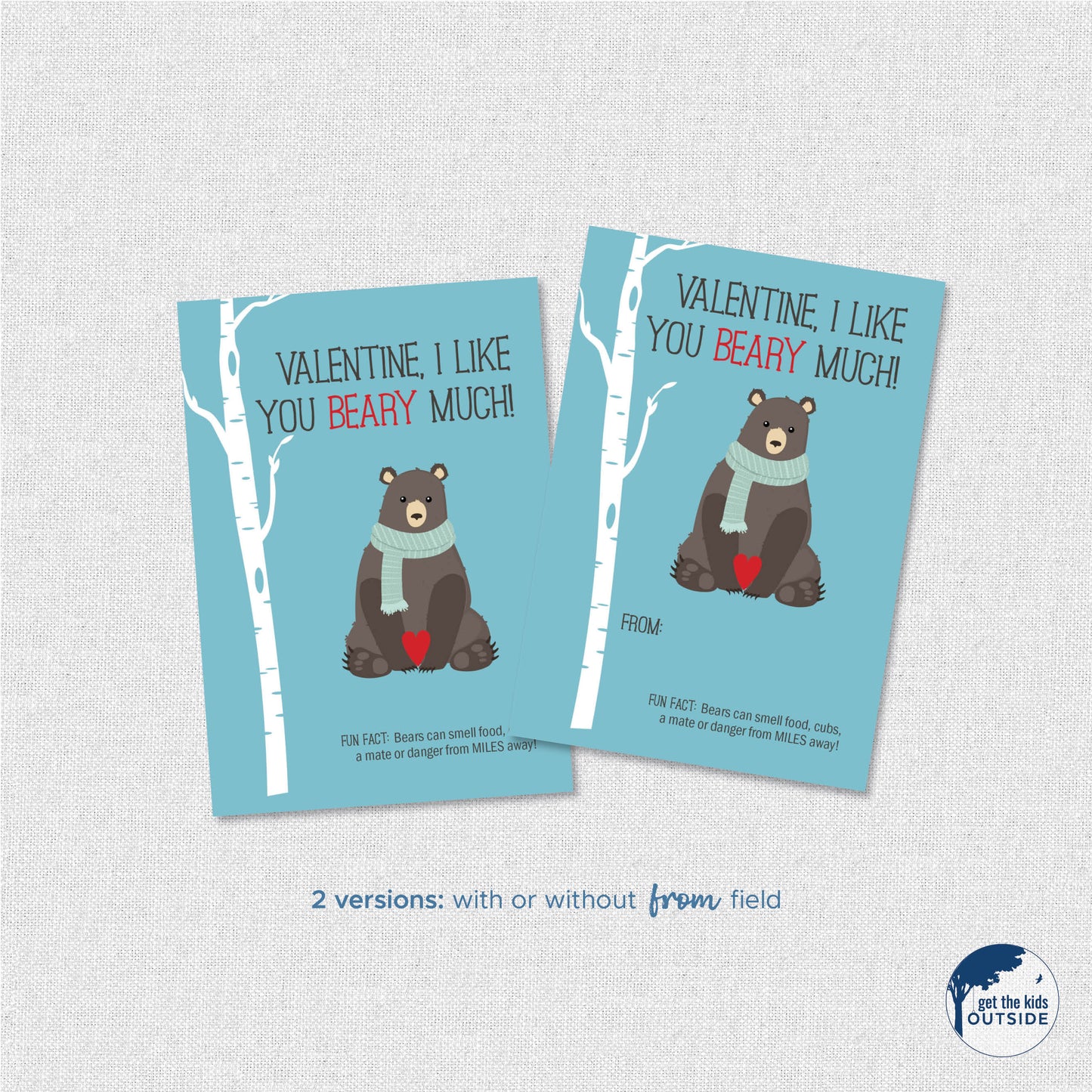 Valentines - Woodland Animals - printable