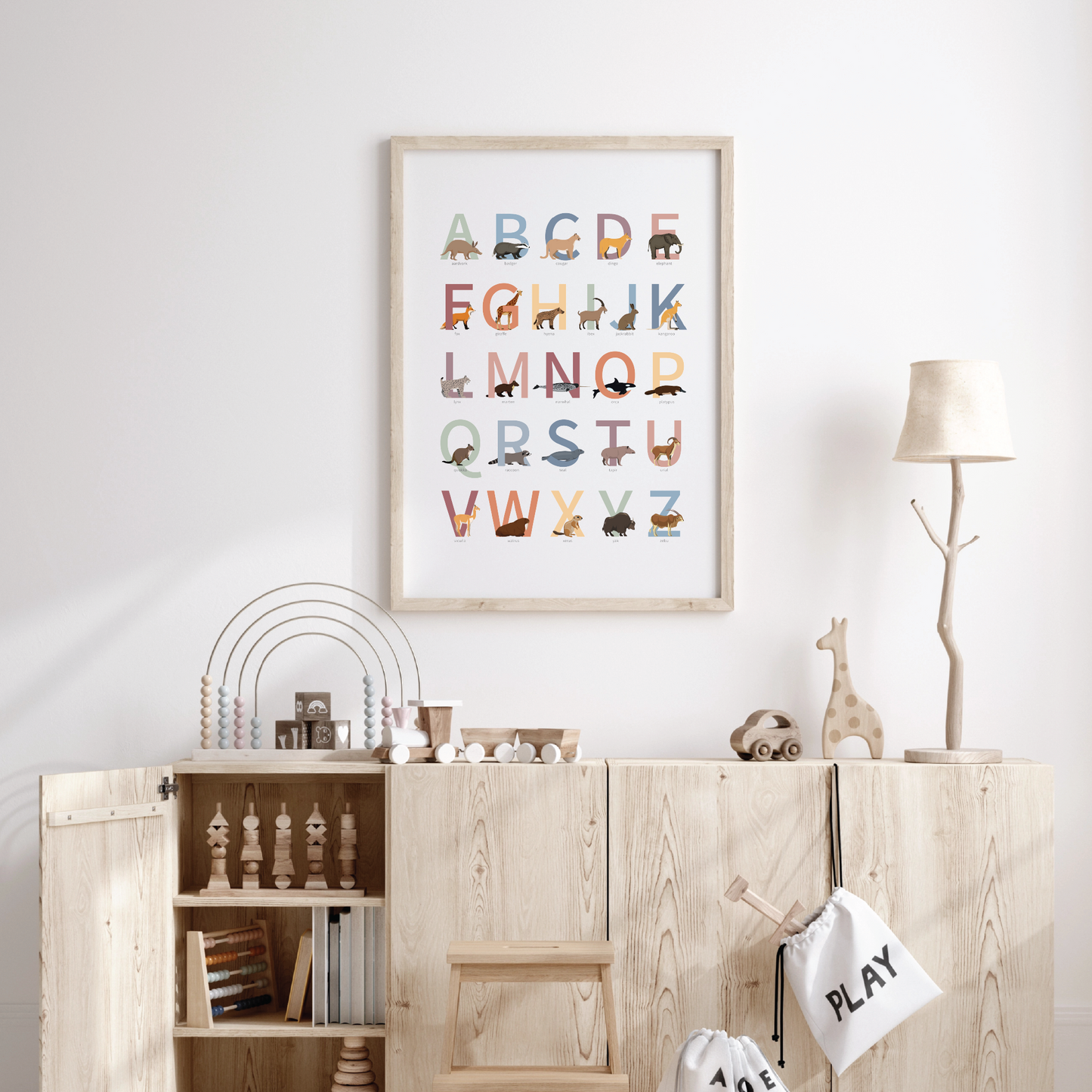 Animal Alphabet Poster - wild animals from around the world