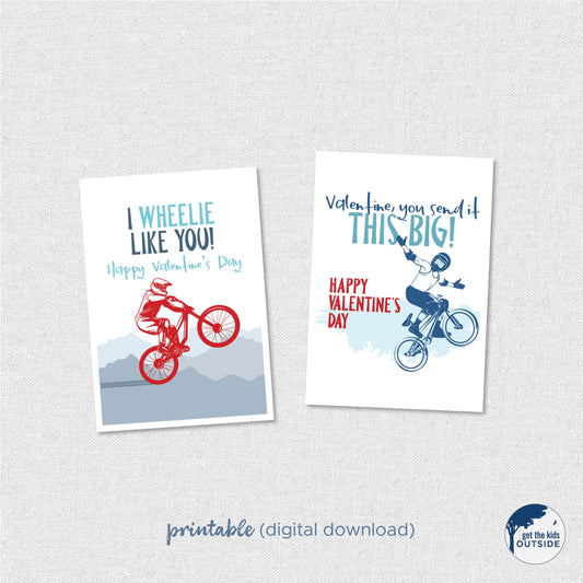 Valentines - MTB and BMX biking - printable