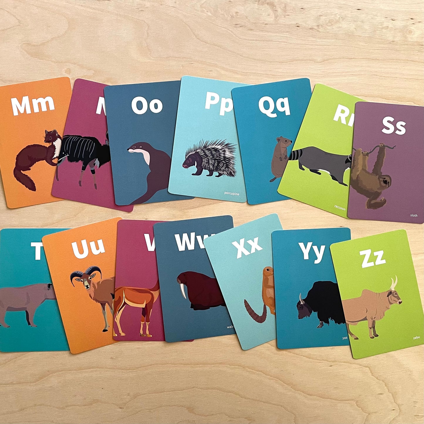 Animal Alphabet Flash Cards - Mammals