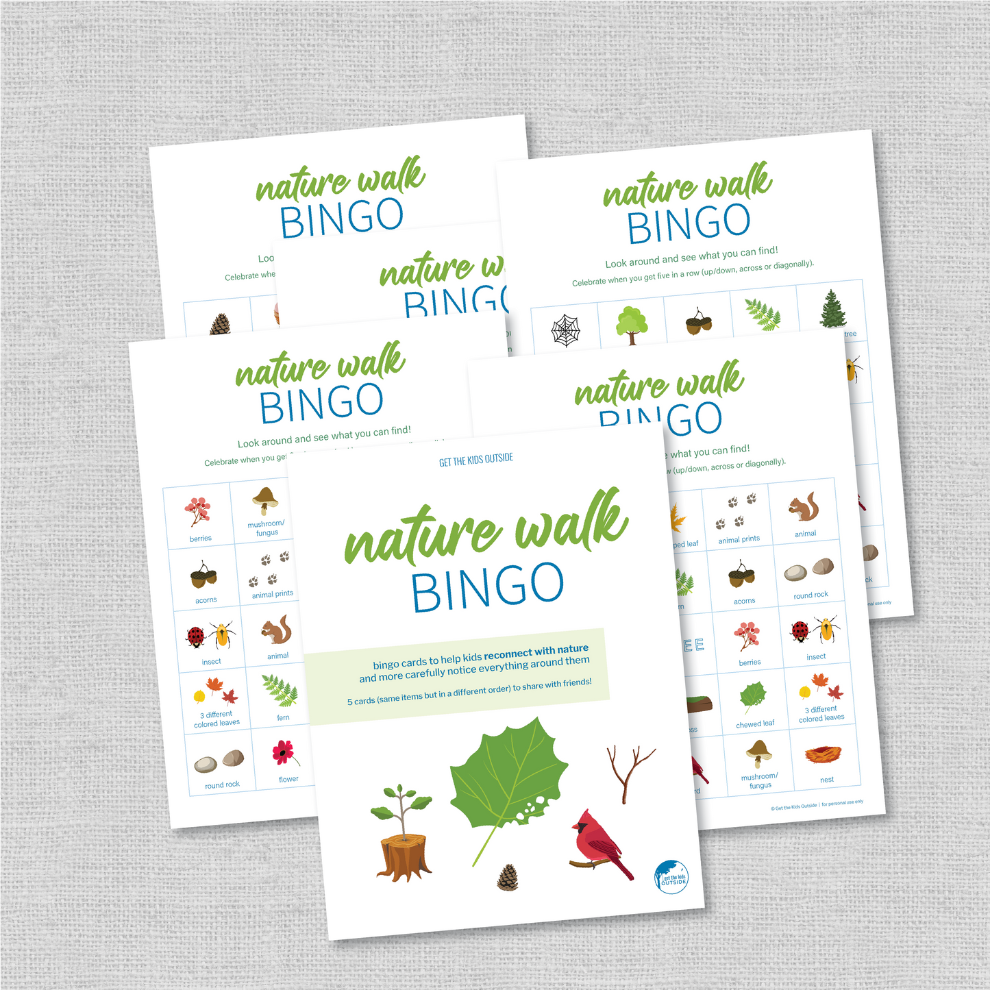 Nature Walk Bingo Cards