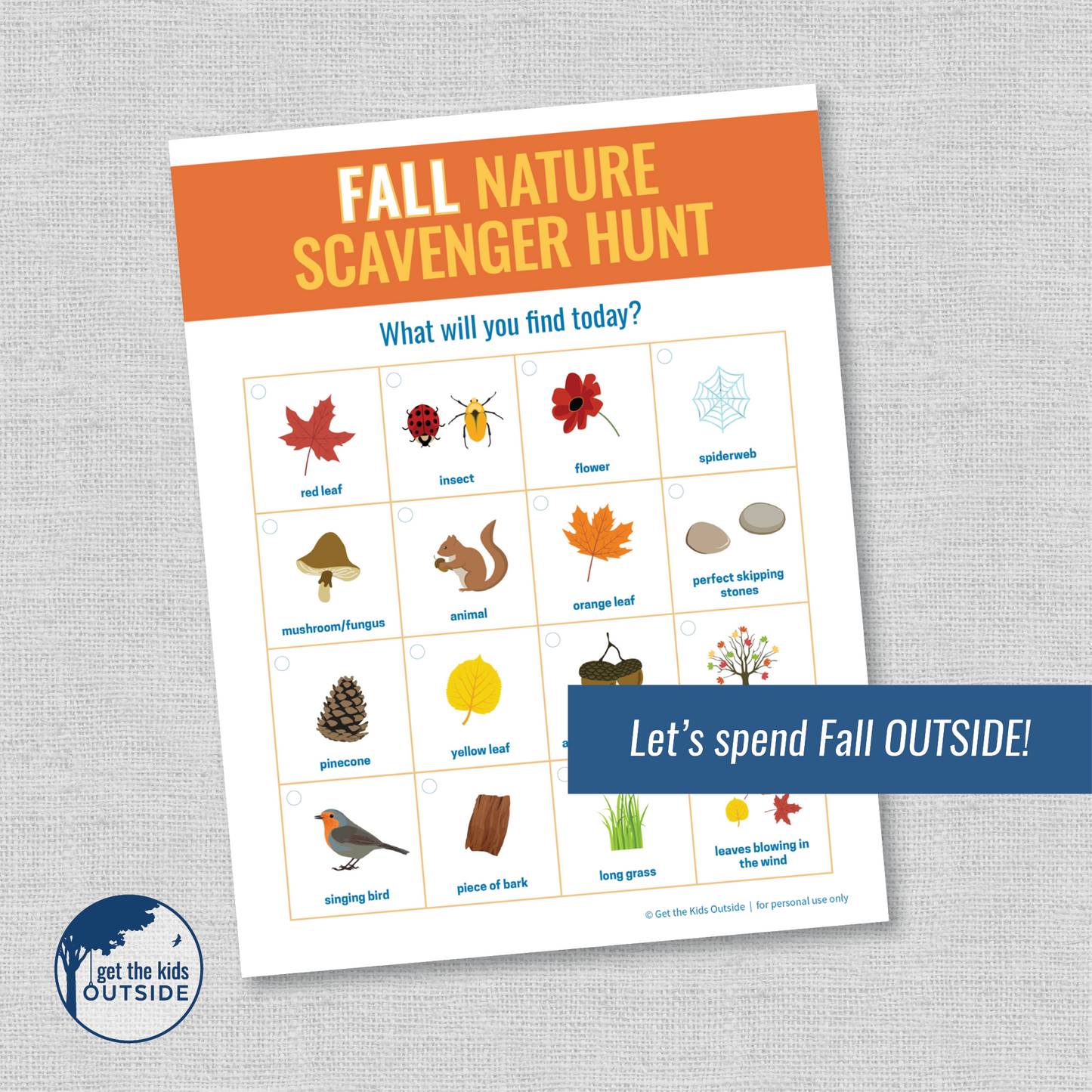Nature Scavenger Hunt: Fall / Autumn