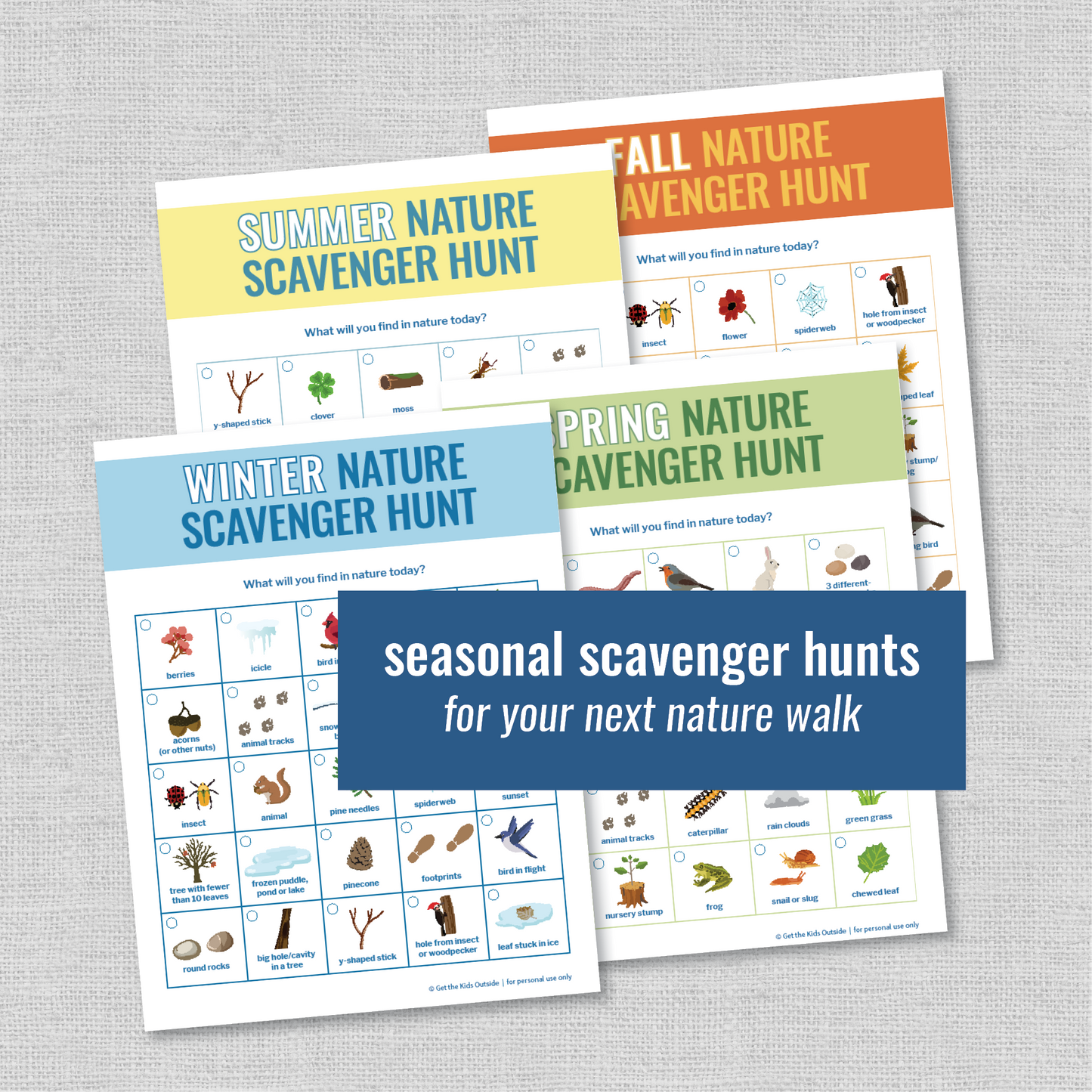 Nature Scavenger Hunts: 4-Season Bundle