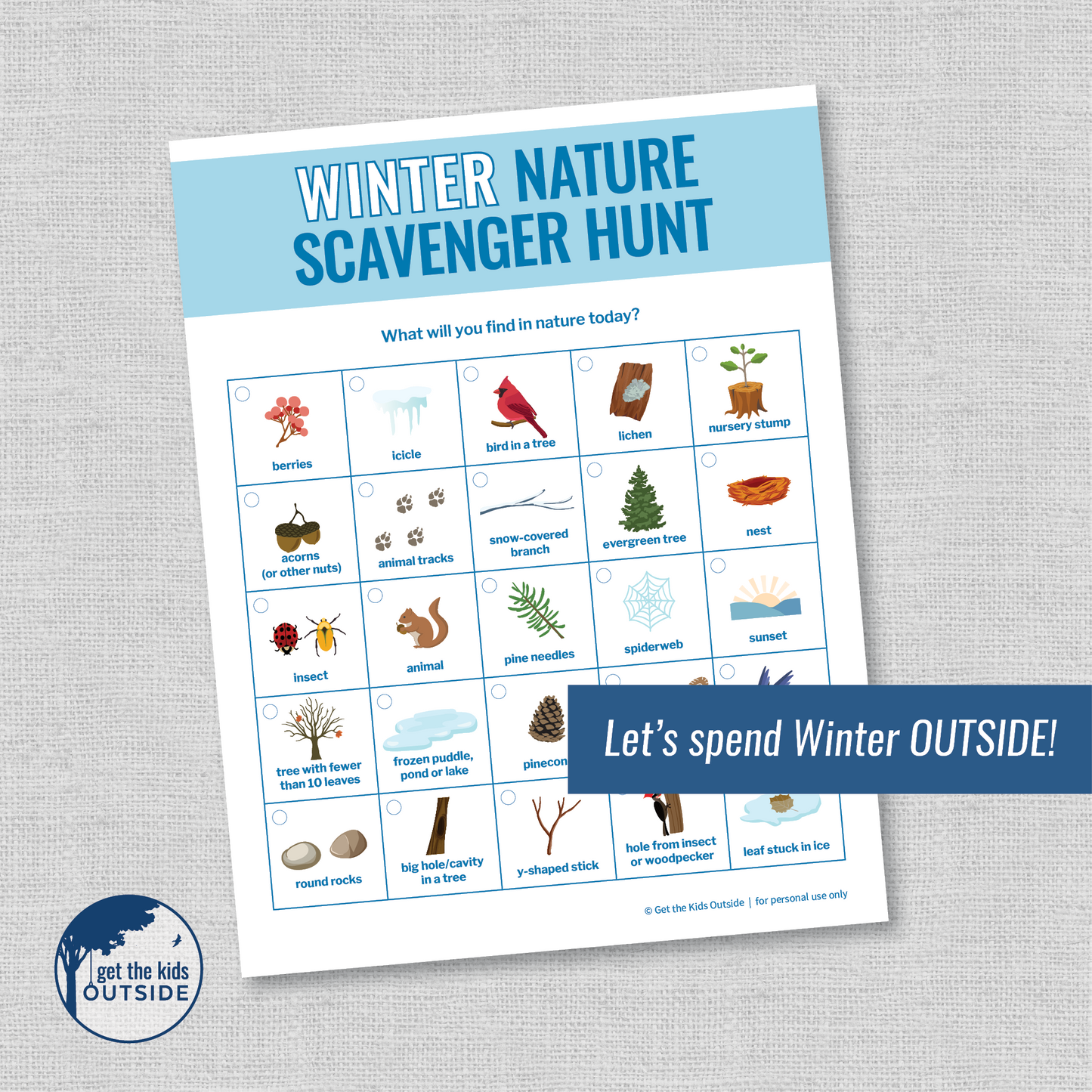 Winter Nature Scavenger Hunt