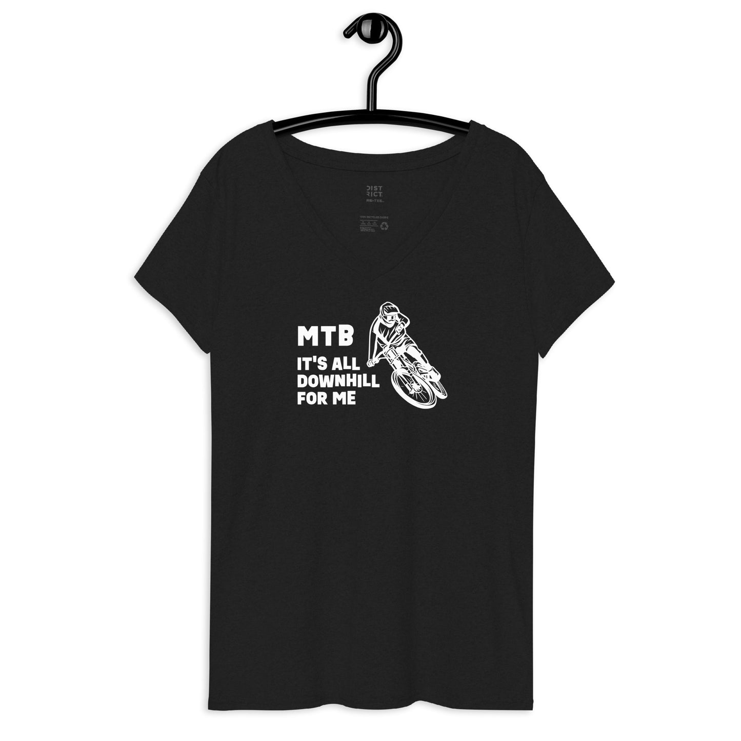 It's All Downhill (white) - Women’s recycled v-neck t-shirt