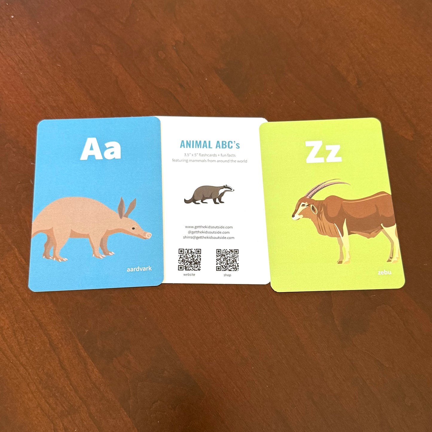 Animal Alphabet Flash Cards w/ Fun Facts - Printed