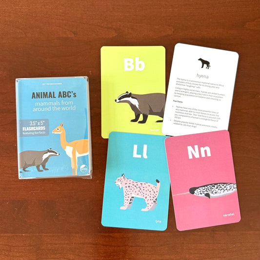 Animal Alphabet Flash Cards w/ Fun Facts - Printed