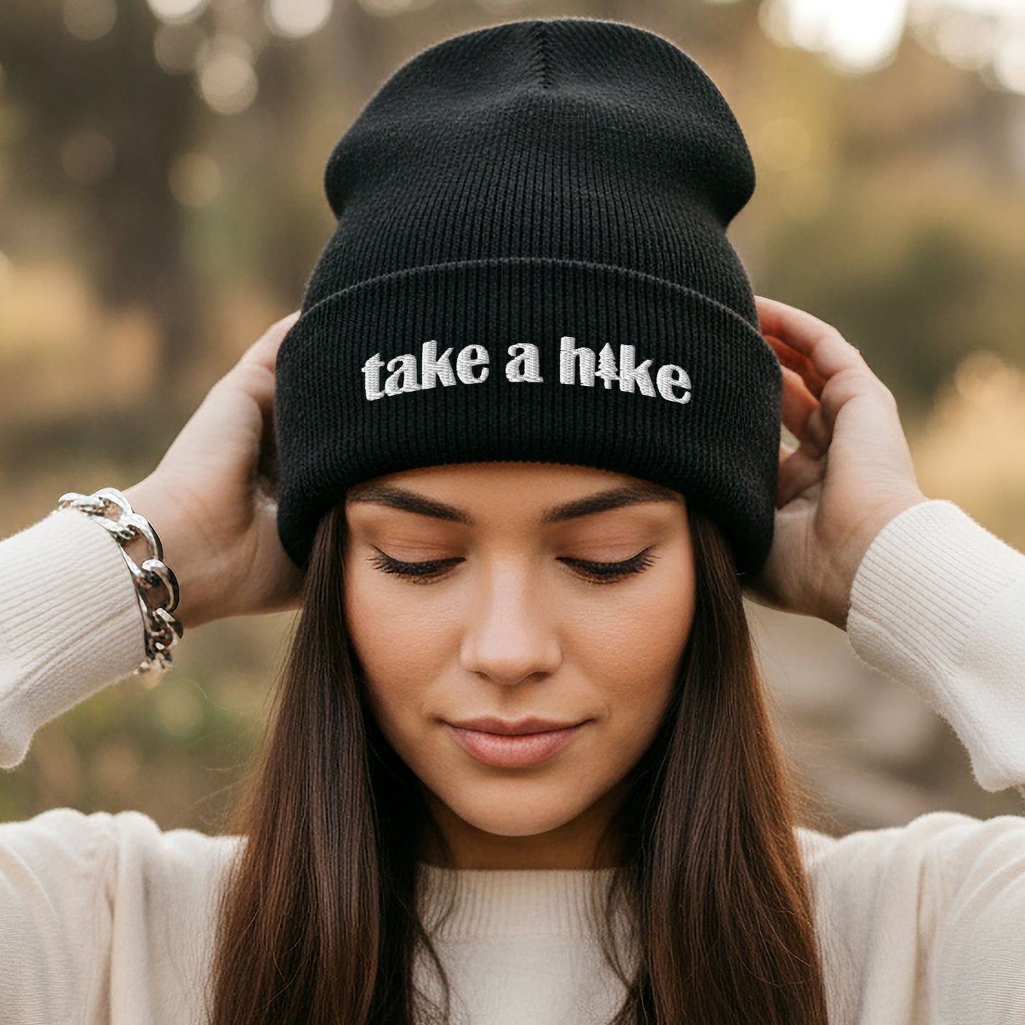 Take a Hike Cuffed Beanie | Outdoorsy Hat for Hikers