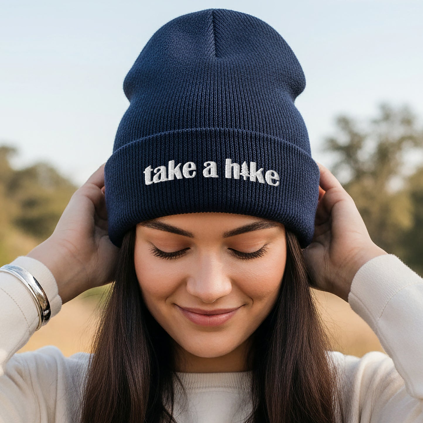Take a Hike Cuffed Beanie | Outdoorsy Hat for Hikers
