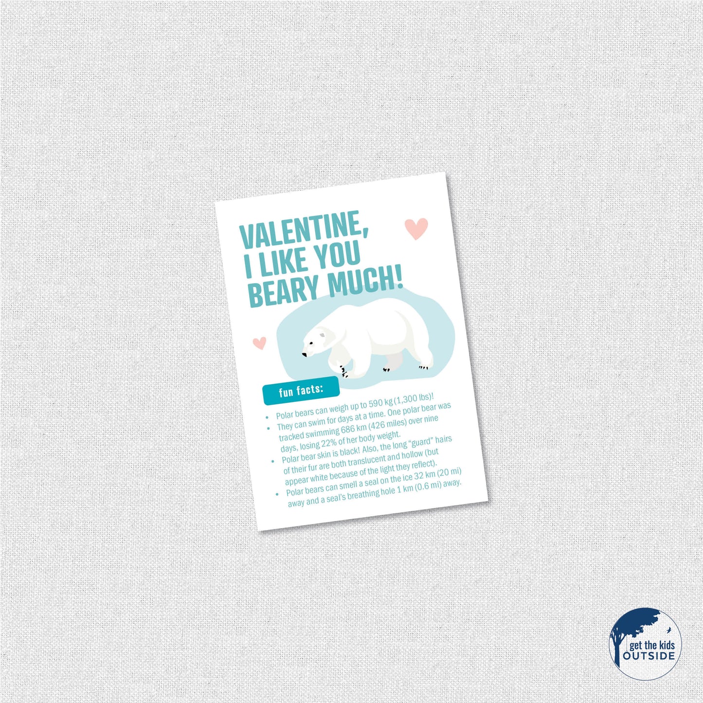 Valentines - Arctic Animal Fun Facts - printable
