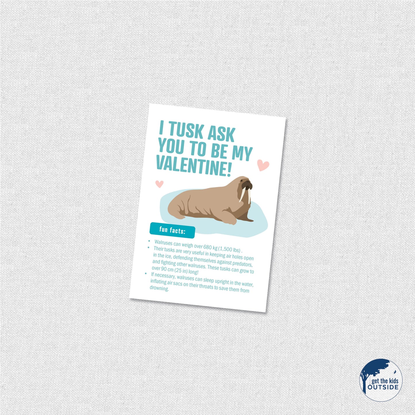Valentines - Arctic Animals - printed (set of 12)