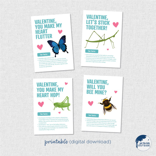 Valentines - Insects A - printable
