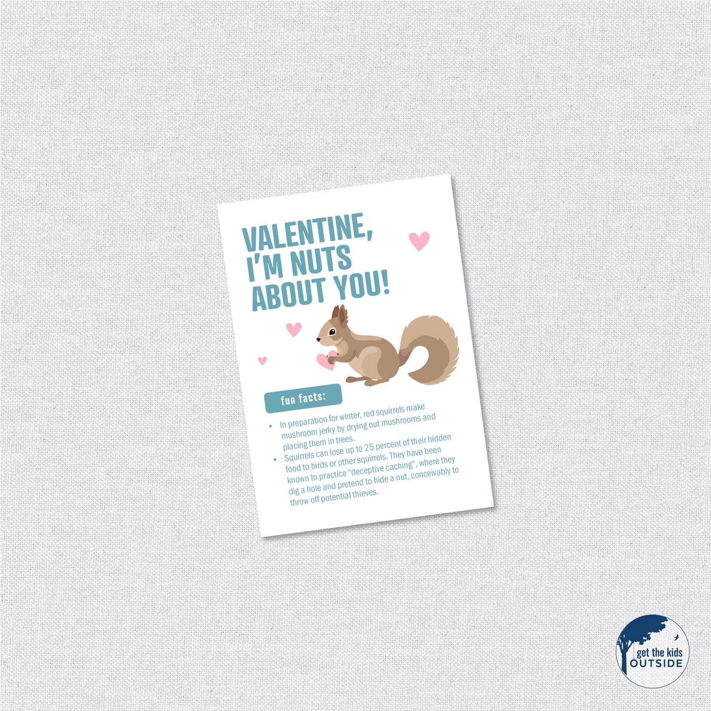 Fun Fact Valentines - Mammals - printable
