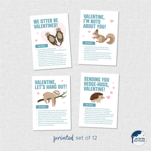 Valentines - Mammals - printed (set of 12)