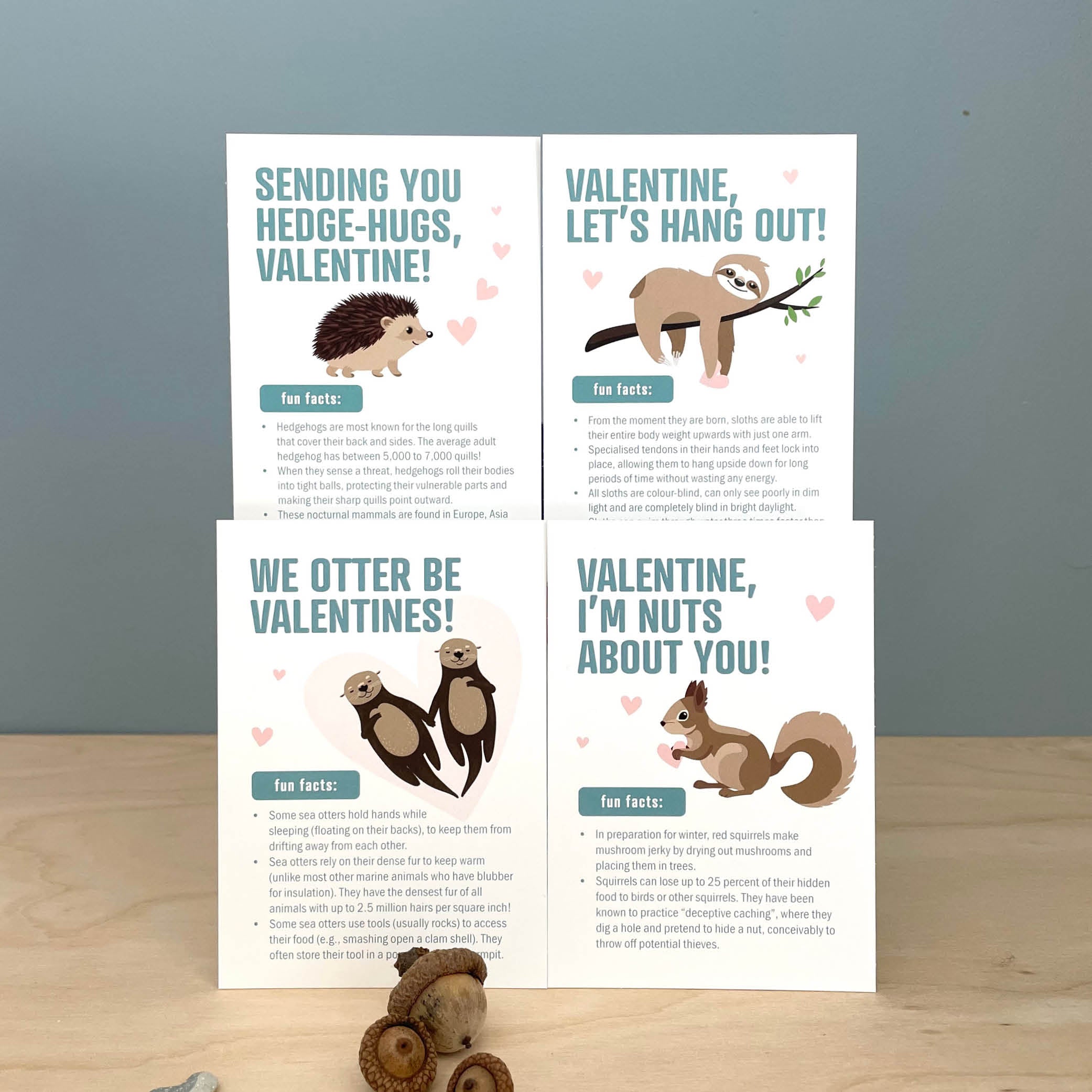 fun fact valentines - mammals - printable