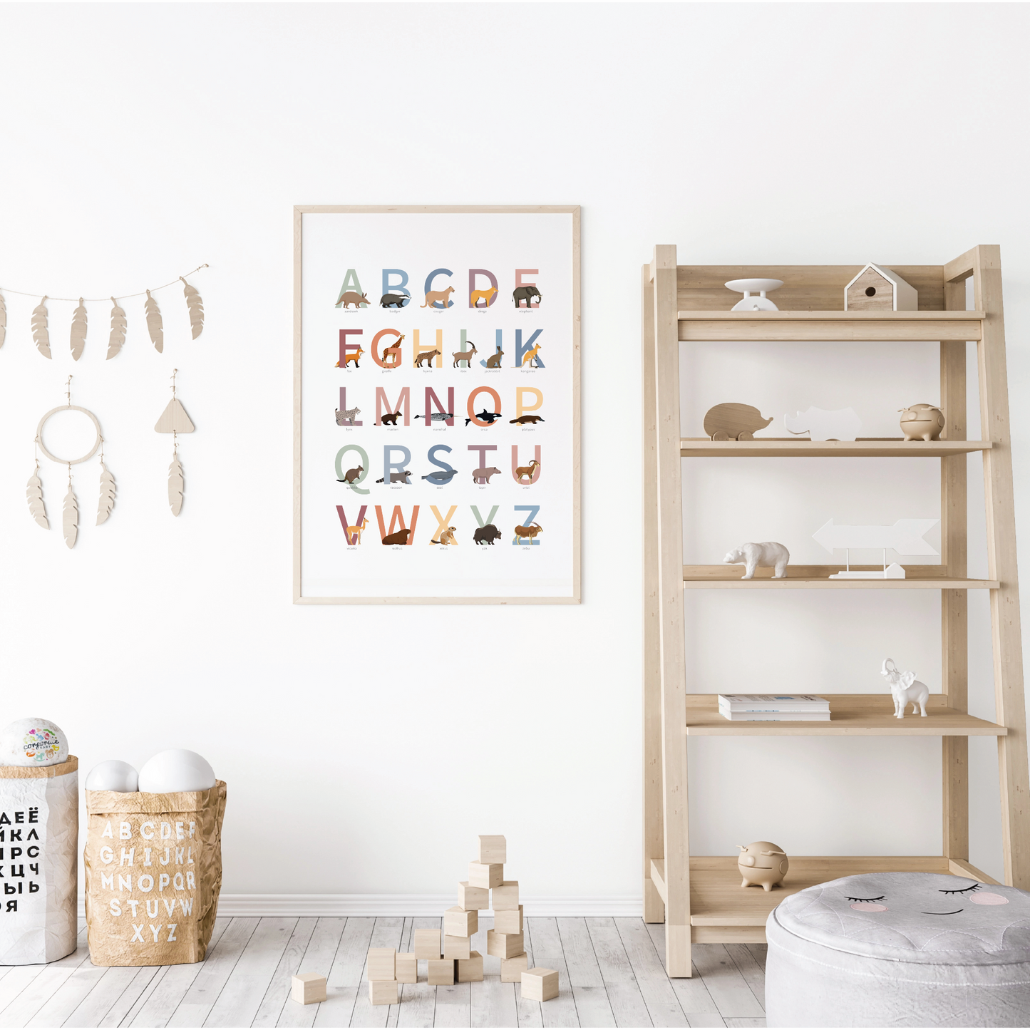 Animal Alphabet Poster - wild animals from around the world