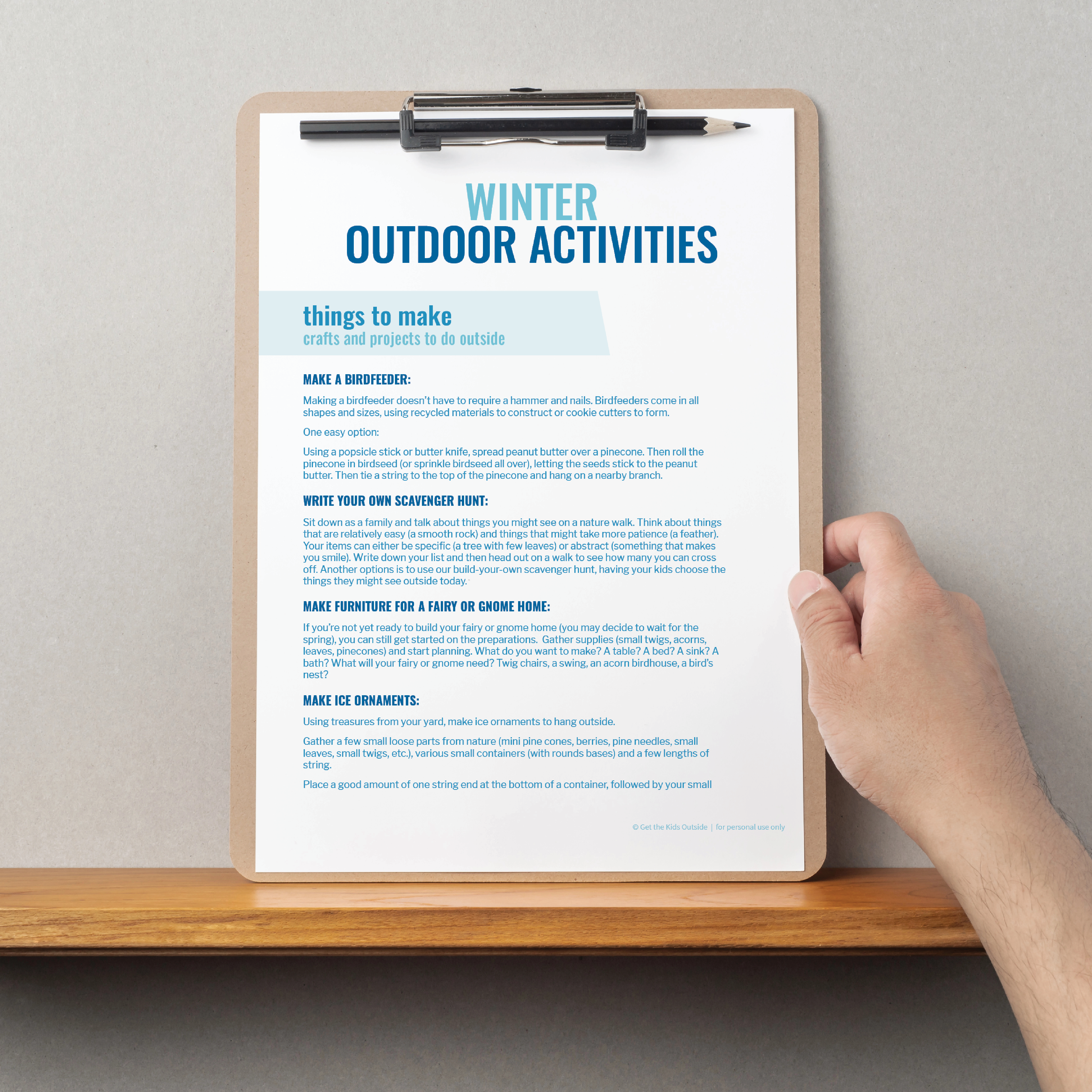 Outdoor Activity Inventory Winter Outdoor Activity Pack – Get the Kids Outside