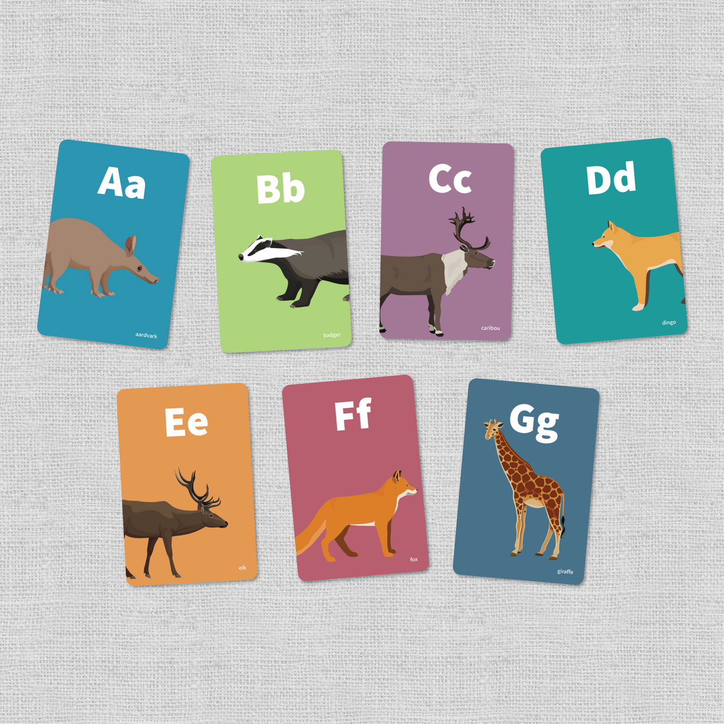 Animal Alphabet Flash Cards - Mammals