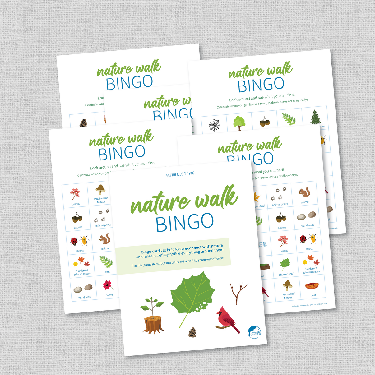 Nature Walk Bingo Cards Get the Kids Outside
