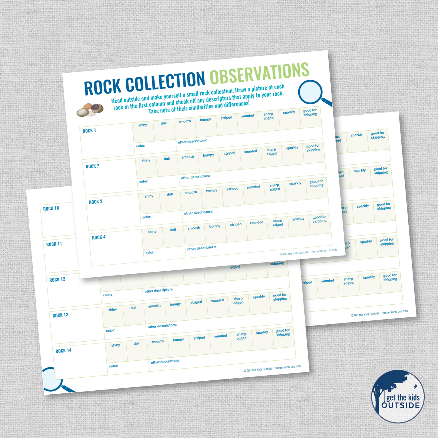 Rock Collection Worksheet