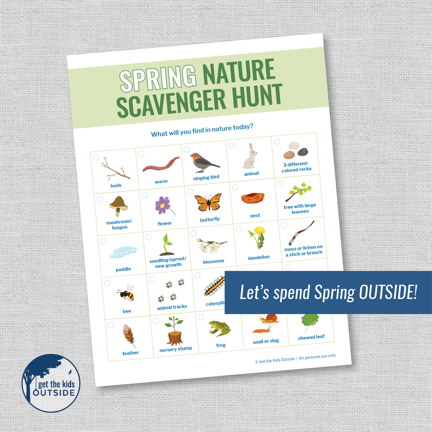 Nature Scavenger Hunt: Spring