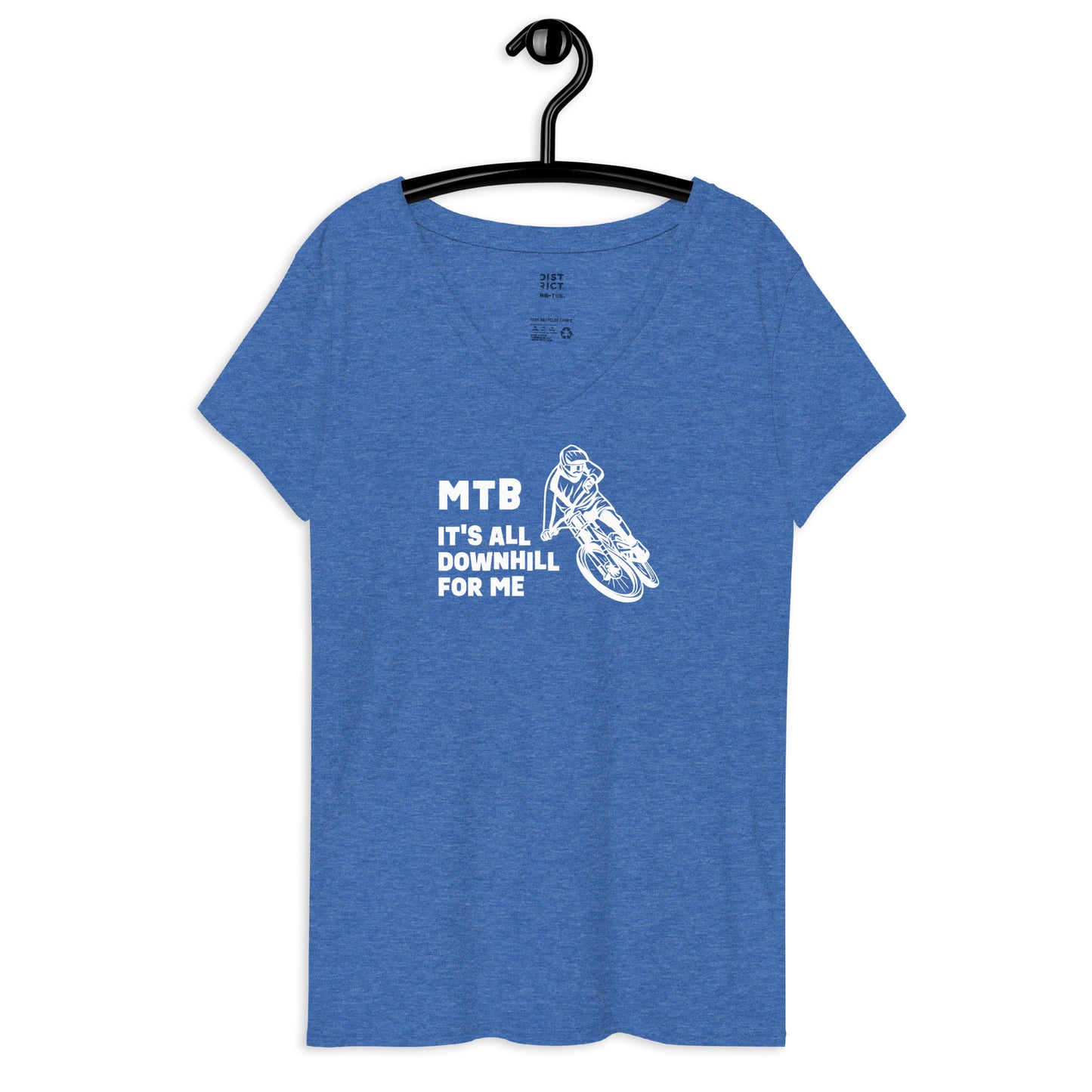 It's All Downhill (white) - Women’s recycled v-neck t-shirt
